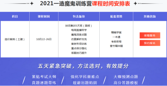 2021一級(jí)造價(jià)工程師魔鬼訓(xùn)練營(yíng)，鎖定核心考點(diǎn)，突破提分命門！